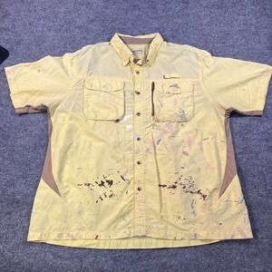 Natural Gear Mens 2XL Fishing Shirt Paint Splatter Pattern  Workwear Utility